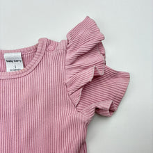 Load image into Gallery viewer, Girls Baby Berry, ribbed ruffle bodysuit / romper, GUC, size 1,  