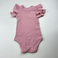 Load image into Gallery viewer, Girls Baby Berry, ribbed ruffle bodysuit / romper, GUC, size 1,  