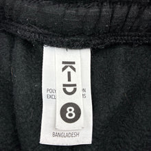 Load image into Gallery viewer, Unisex KID, black fleece lined track pants, Inside leg: 54cm, FUC, size 8,  