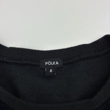 Load image into Gallery viewer, Girls POLKA, black velour tunic dress, GUC, size 6, L: 56cm