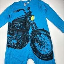 Load image into Gallery viewer, Boys Neon, cotton all-in-one pyjamas / sleepsuit, motorbike, EUC, size 8,  