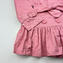 Load image into Gallery viewer, Girls Guess, lined pink cotton jacket / coat, L: 55cm, white mark right cuff, FUC, size 4,  