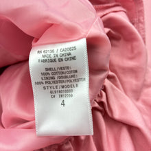 Load image into Gallery viewer, Girls Guess, lined pink cotton jacket / coat, L: 55cm, white mark right cuff, FUC, size 4,  