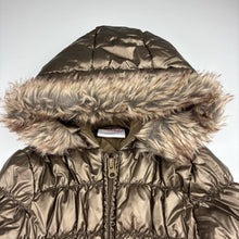Load image into Gallery viewer, Girls Mango, PU coated hooded jacket / coat, EUC, size 6,  