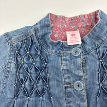 Load image into Gallery viewer, Girls Pumpkin Patch, lightweight denim jacket, marks back right elbow, FUC, size 7,  
