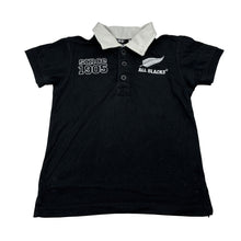 Load image into Gallery viewer, Boys ALL BLACKS, cotton polo shirt top, discolouration on collar, FUC, size 3,  