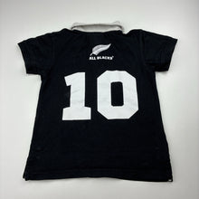 Load image into Gallery viewer, Boys ALL BLACKS, cotton polo shirt top, discolouration on collar, FUC, size 3,  