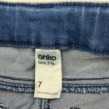 Load image into Gallery viewer, Girls Anko, blue stretch denim jeans, adjustable, Inside leg: 44.5cm, FUC, size 7,  