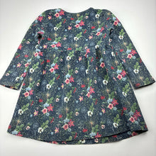Load image into Gallery viewer, Girls Zara, floral long sleeve dress, wash fade, FUC, size 3-4, L: 50cm