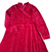 Load image into Gallery viewer, Girls Mini Minors, vintage floral velvet dress, light marks left cuff, FUC, size 6, L: 72cm