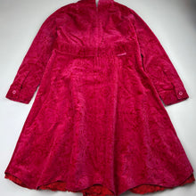 Load image into Gallery viewer, Girls Mini Minors, vintage floral velvet dress, light marks left cuff, FUC, size 6, L: 72cm