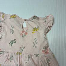 Load image into Gallery viewer, Girls H&amp;M, pink floral cotton dress, EUC, size 1, L: 41cm