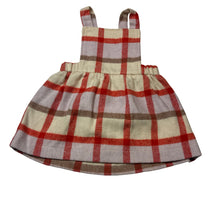 Load image into Gallery viewer, Girls Seed, checked wool blend overalls dress / pinafore, GUC, size 0, L: 40cm