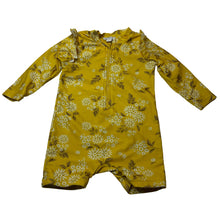 Load image into Gallery viewer, Girls purebaby, floral long sleeve swim one-piece, FUC, size 0,  