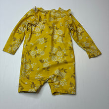 Load image into Gallery viewer, Girls purebaby, floral long sleeve swim one-piece, FUC, size 0,  