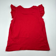 Load image into Gallery viewer, Girls Favourites, red organic cotton tee / top, GUC, size 6,  