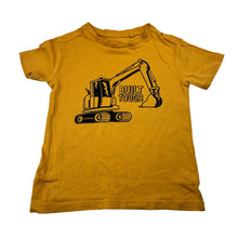 Load image into Gallery viewer, Boys Anko, yellow cotton tee / top, digger, FUC, size 3,  