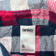 Load image into Gallery viewer, Boys Anko, checked flannel cotton long sleeve shirt, GUC, size 6,  