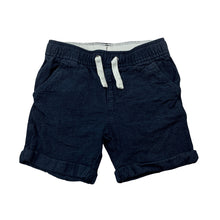 Load image into Gallery viewer, Boys Anko, navy linen/cotton shorts, elasticated, wash fade, FUC, size 3,  