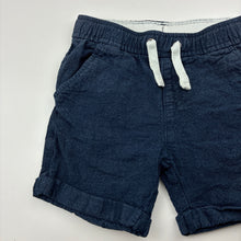 Load image into Gallery viewer, Boys Anko, navy linen/cotton shorts, elasticated, wash fade, FUC, size 3,  