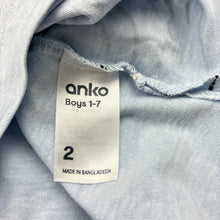 Load image into Gallery viewer, Boys Anko, blue singlet / tank top, digger, FUC, size 2,  