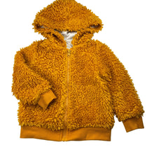 Load image into Gallery viewer, Girls Mango, yellow fleece hooded jacket, GUC, size 4,  