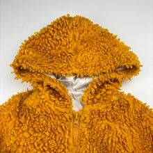 Load image into Gallery viewer, Girls Mango, yellow fleece hooded jacket, GUC, size 4,  