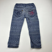 Load image into Gallery viewer, Girls Piping Hot, stretch denim jeans, adjustable, Inside leg: 32cm, FUC, size 3,  