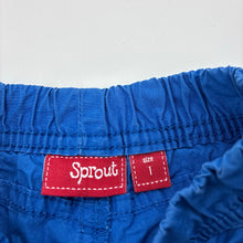 Load image into Gallery viewer, Boys Sprout, lightweight cotton shorts, elasticated, FUC, size 1,  