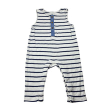 Load image into Gallery viewer, Boys purebaby, striped organic cotton romper, pilling, FUC, size 0,  