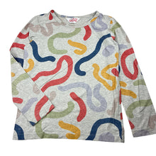 Load image into Gallery viewer, Girls GORMAN PLAY GROUND, organic cotton blend long sleeve top, marks on front, FUC, size 7-8,  