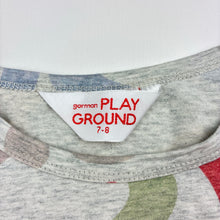 Load image into Gallery viewer, Girls GORMAN PLAY GROUND, organic cotton blend long sleeve top, marks on front, FUC, size 7-8,  