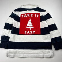 Load image into Gallery viewer, Boys Academy Rookie, navy stripe long sleeve polo top, FUC, size 5,  