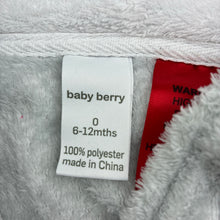 Load image into Gallery viewer, Unisex Baby Berry, fleece dressing gown / bath robe, GUC, size 0,  