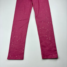 Load image into Gallery viewer, Girls Cotton On, pink &amp; gold glitter leggings, Inside leg: 55cm, EUC, size 9-10,  