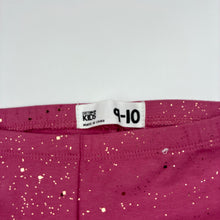 Load image into Gallery viewer, Girls Cotton On, pink &amp; gold glitter leggings, Inside leg: 55cm, EUC, size 9-10,  