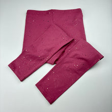 Load image into Gallery viewer, Girls Cotton On, pink &amp; gold glitter leggings, Inside leg: 55cm, EUC, size 9-10,  