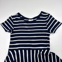 Load image into Gallery viewer, Girls Cotton On, ribbed stretchy striped dress, GUC, size 5, L: 61cm at front