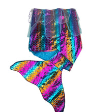 Load image into Gallery viewer, Girls colourful, metallic mermaid dress-up skirt, GUC, size 4-6,  
