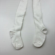 Load image into Gallery viewer, Girls Anko, white ribbed stretchy stockings, EUC, size 3-5,  