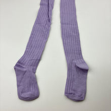 Load image into Gallery viewer, Girls Anko, purple ribbed stretchy stockings, EUC, size 3-5,  