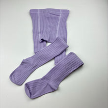 Load image into Gallery viewer, Girls Anko, purple ribbed stretchy stockings, EUC, size 3-5,  