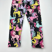 Load image into Gallery viewer, Girls Anko, fleece lined leggings, unicorns, Inside leg: 35cm, FUC, size 4,  