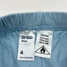 Load image into Gallery viewer, Unisex Anko, blue cotton pyjama pants, GUC, size 4,  