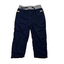 Load image into Gallery viewer, Boys RORIE WHELAN, lined navy cotton pants, elasticated, Inside leg: 24.5cm, EUC, size 2,  