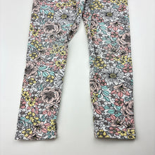 Load image into Gallery viewer, Girls Lily &amp; Dan, floral stretchy leggings, Inside leg: 34cm, FUC, size 4,  