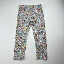 Load image into Gallery viewer, Girls Lily &amp; Dan, floral stretchy leggings, Inside leg: 34cm, FUC, size 4,  