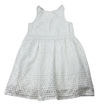 Load image into Gallery viewer, Girls H&amp;M, lined broderie cotton summer dress, no size, armpit to armpit: 29.5cm, FUC, size 5, L: 58cm