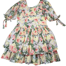 Load image into Gallery viewer, Girls MARLO, lightweight floral cotton dress, light marks on front, FUC, size 9-10, L: 68cm