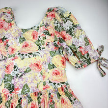 Load image into Gallery viewer, Girls MARLO, lightweight floral cotton dress, light marks on front, FUC, size 9-10, L: 68cm